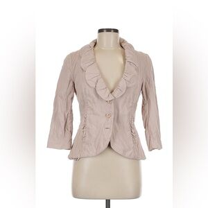 CAbi Women's Blazer with Ruffled Collar - Light Pink